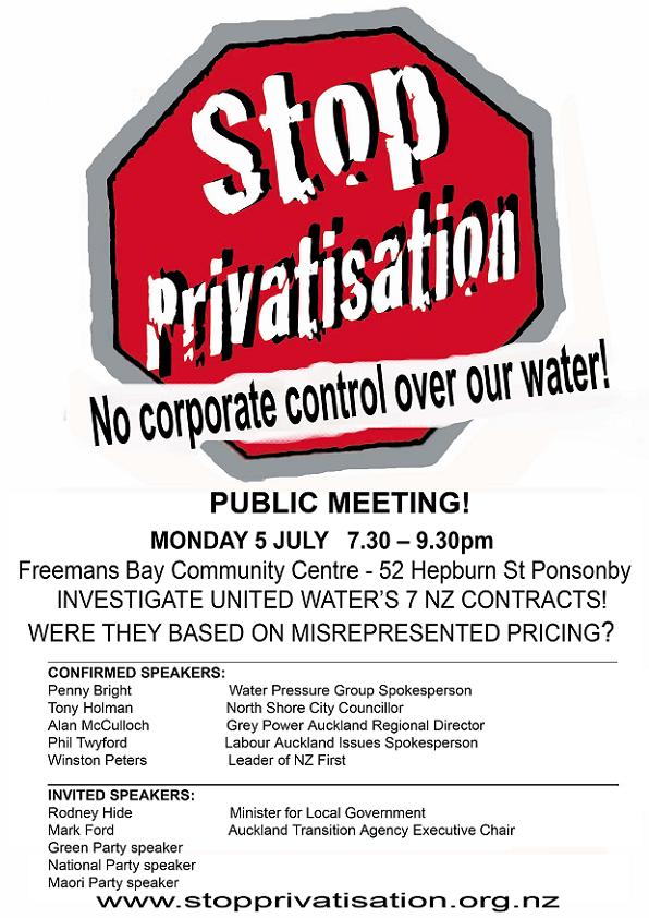 Stop water privatisation
