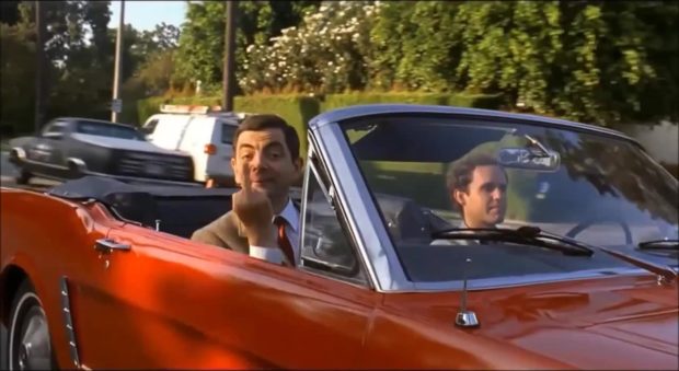 Mr Bean gives finger brexit